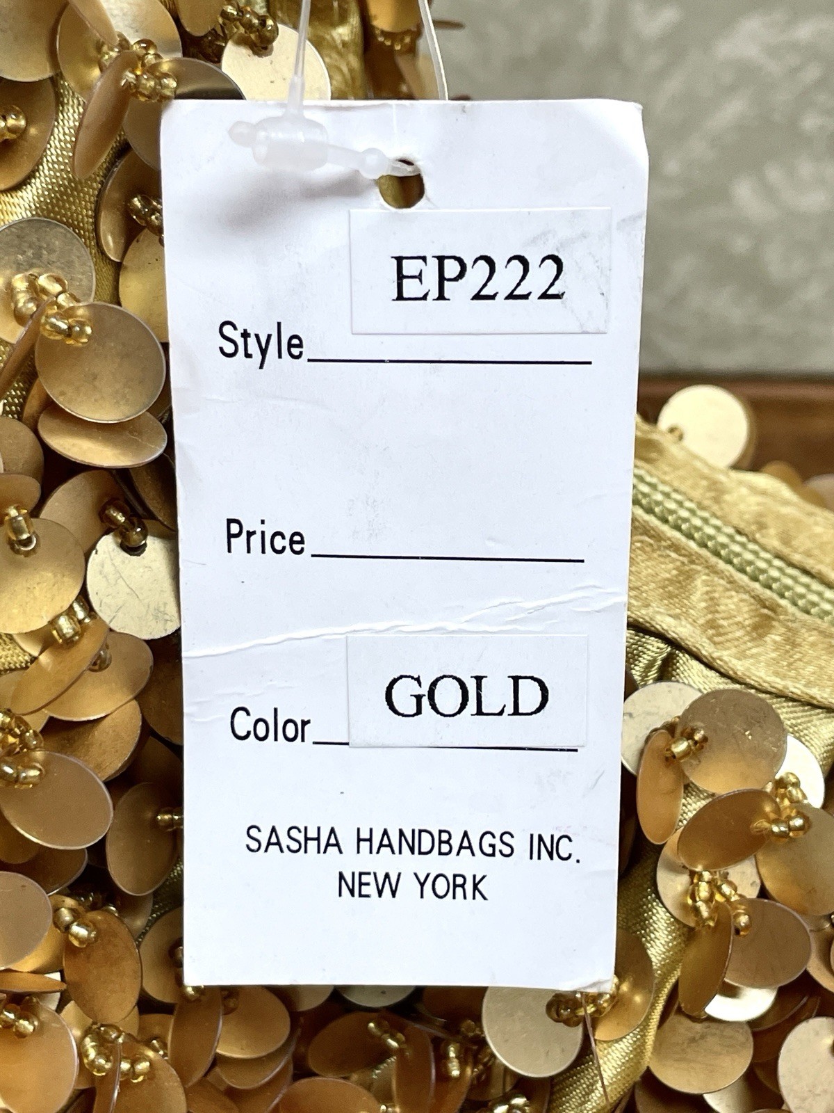 NWT SASHA New York Y2K Gold Sequin Hobo Shoulder Bag Glam Deadstock Purse