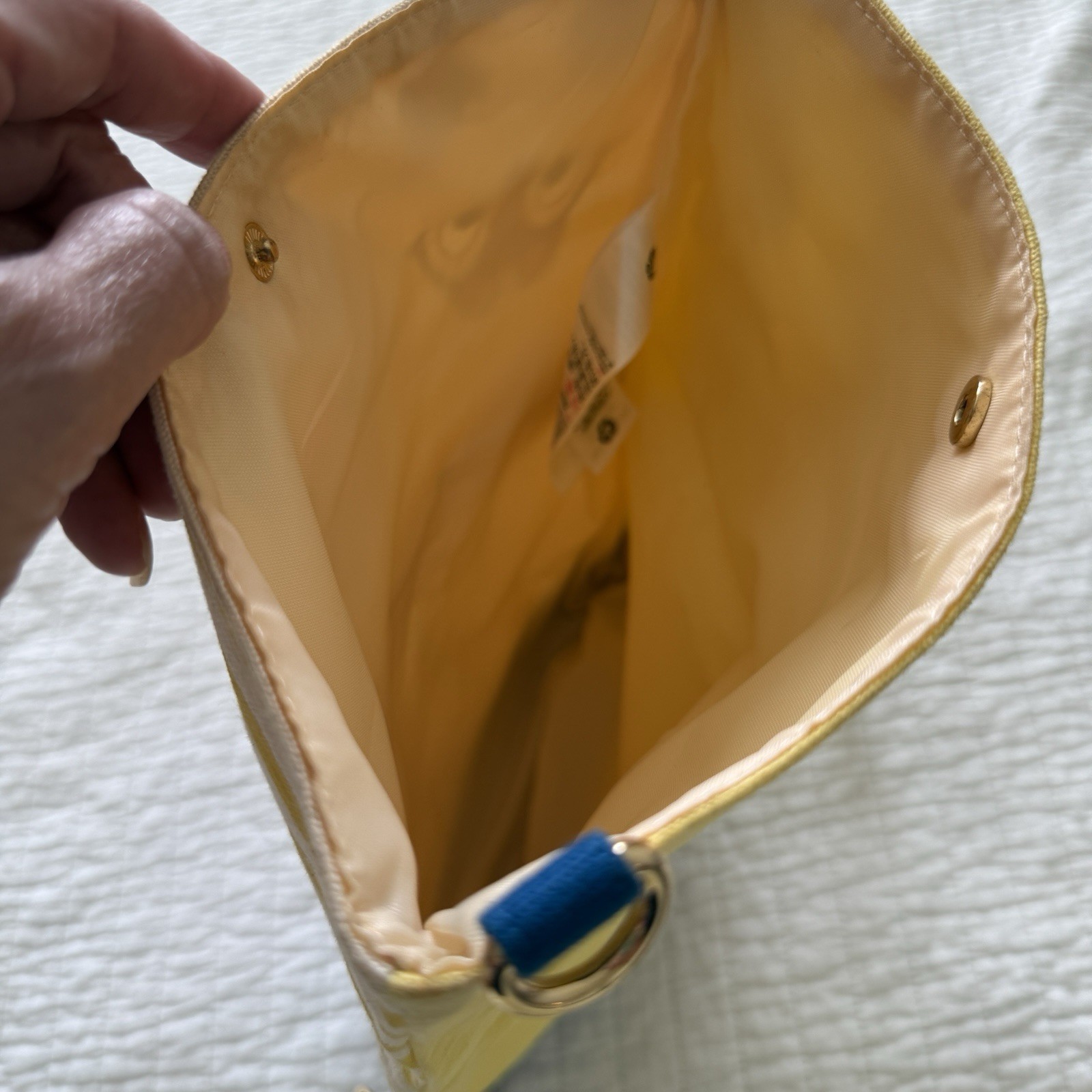 Disney Store Chip n Dale Crossbody Canvas Yellow Blue Stripe Convertible Purse