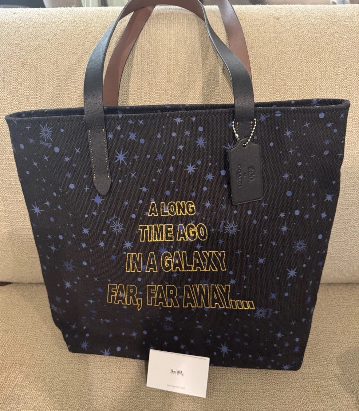 Coach X Star Wars Galaxy Starry Scroll Canvas Tote Bag
