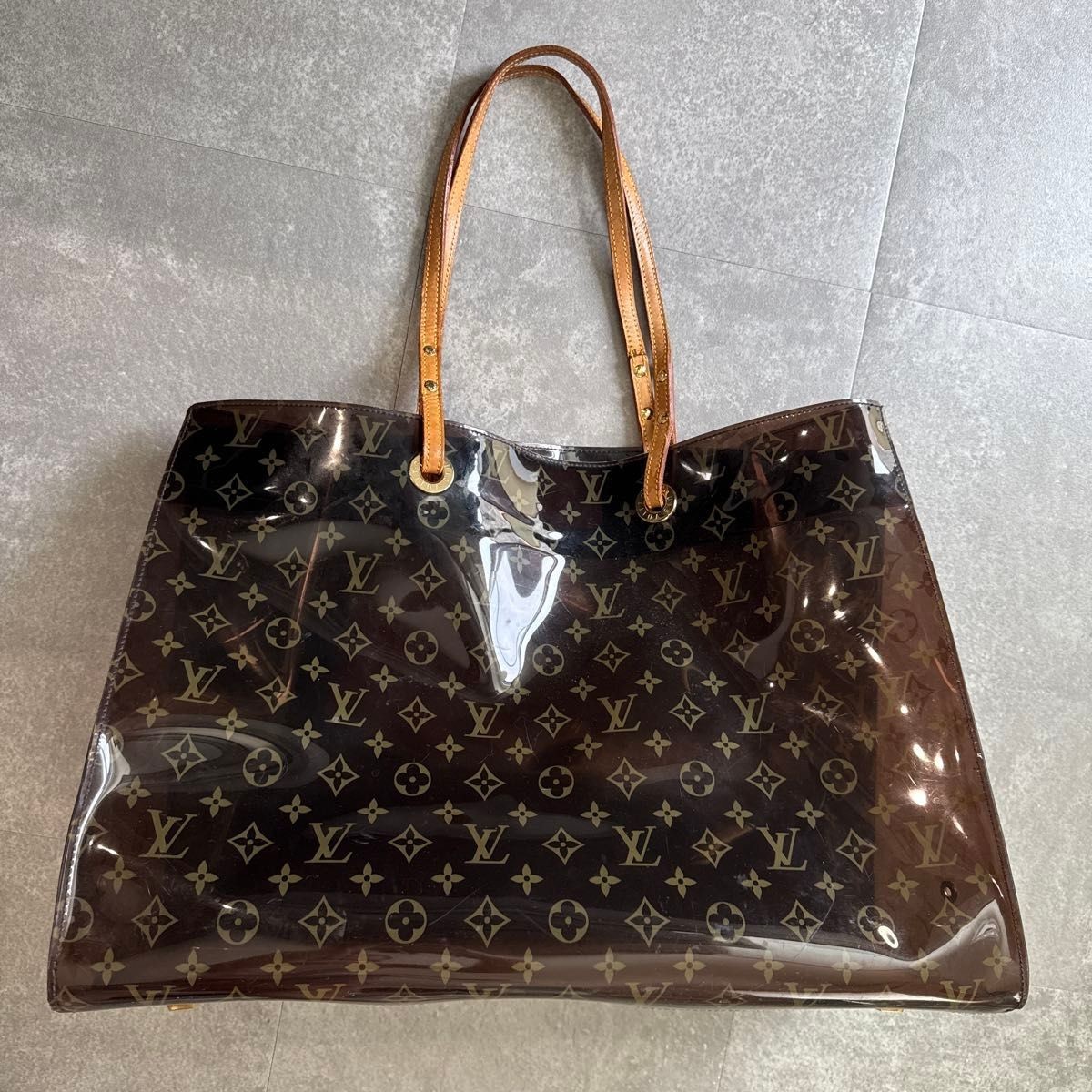 Auth LOUIS VUITTON Cabas Tote Bag Handbag M50500 Monogram Cruise Brown Vinyl