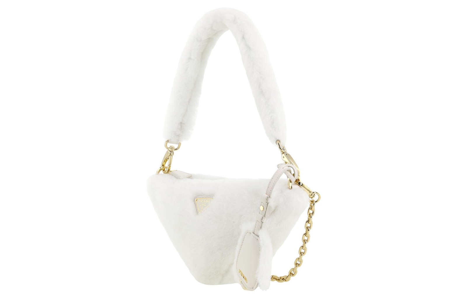 PRADA Handbags Metal White Women 9.4 x 2.0 x 5.7 in