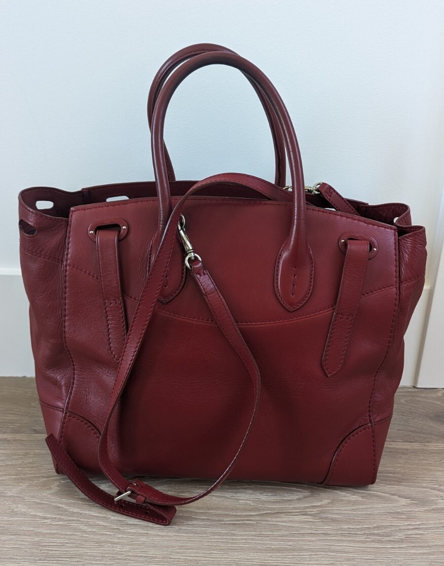 $3500 Ralph Lauren Collection Rare Red Ricky 33 Calfskin Soft Leather Bag Purse