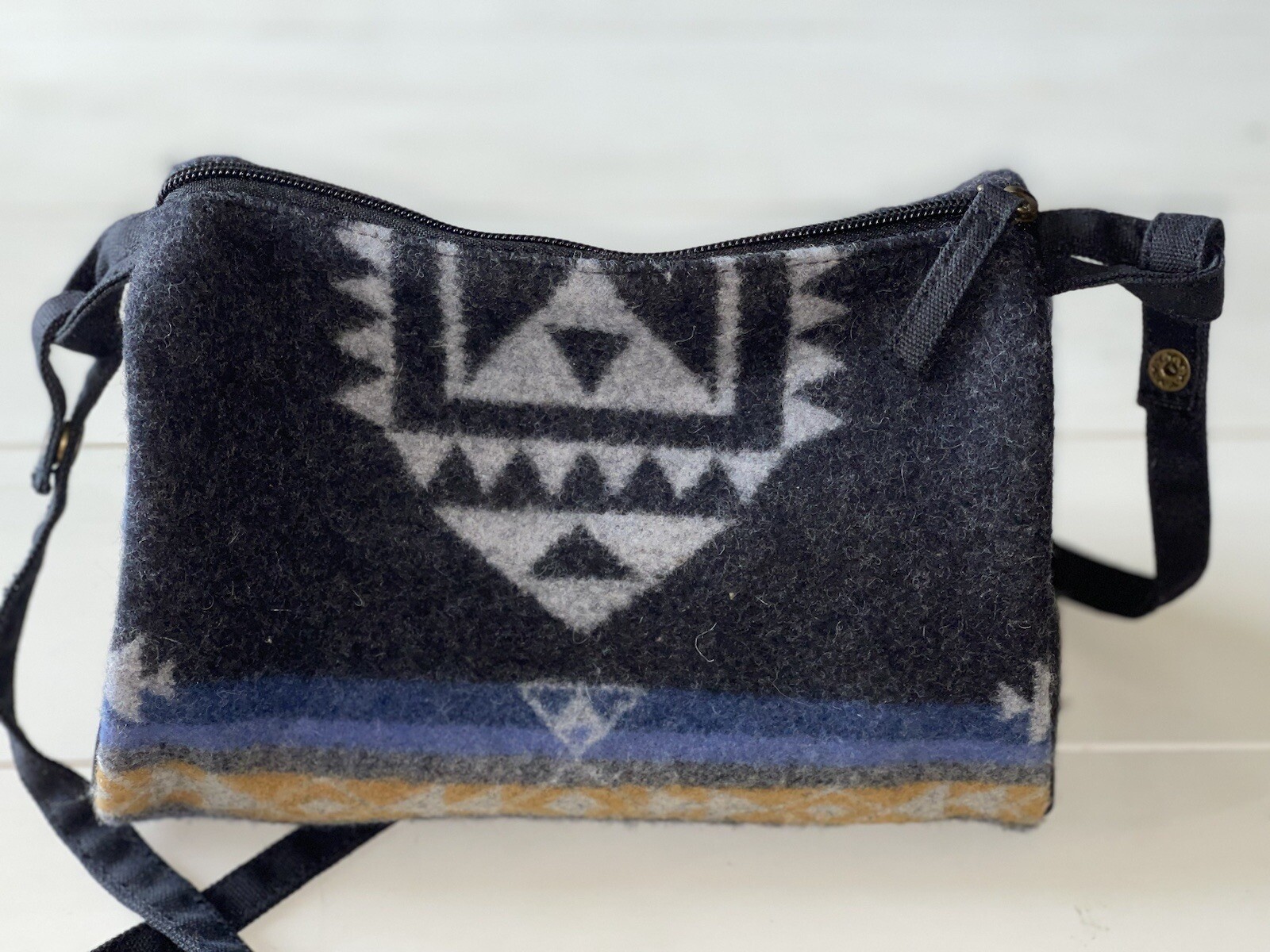 Pendleton Travel Kit Bag, Blue And Gray Wool Bag