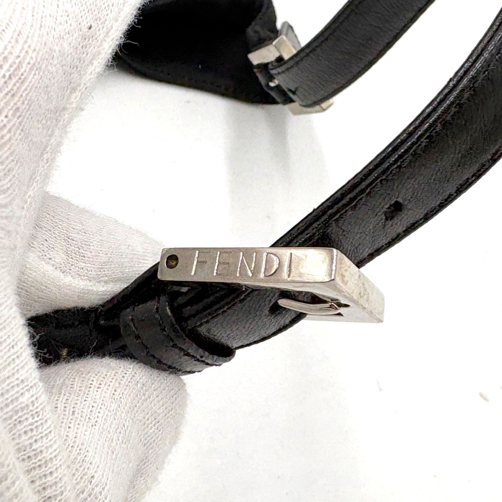Auth FENDI Mamma Bucket Cotton Jersey Shoulder Bag, Black, 26686 2Y9857