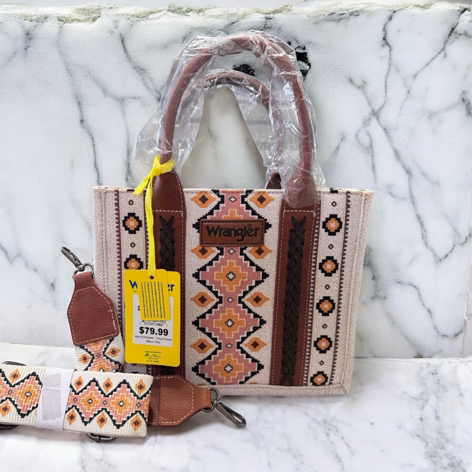 Wrangler WG2202-8120SCF Women Purse Tote Bag W Crossbody Strap New In package
