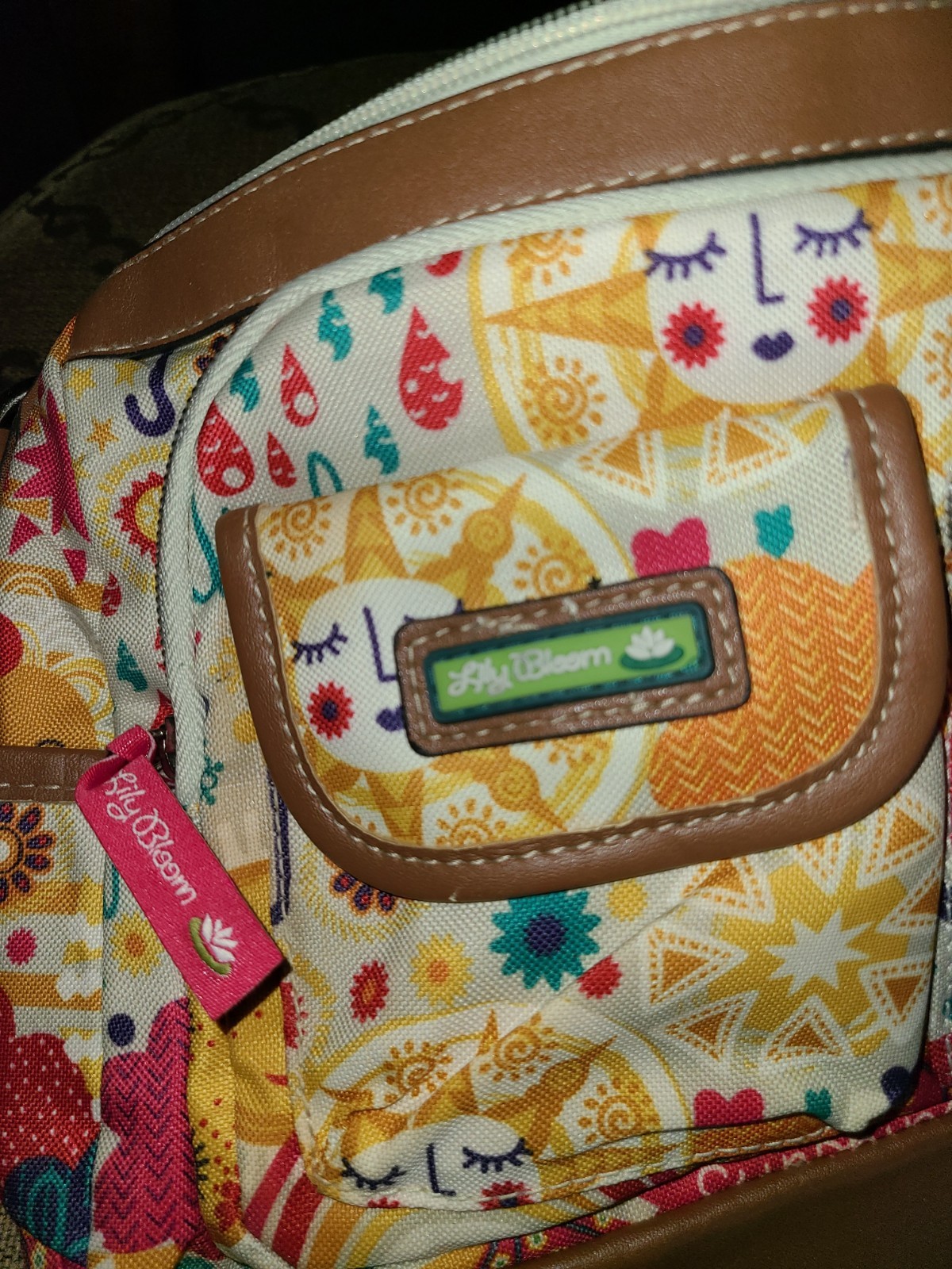 Lily Bloom Busy Bee Yellow Flower Garden Regina Crossbody Bag, 100% Polyester