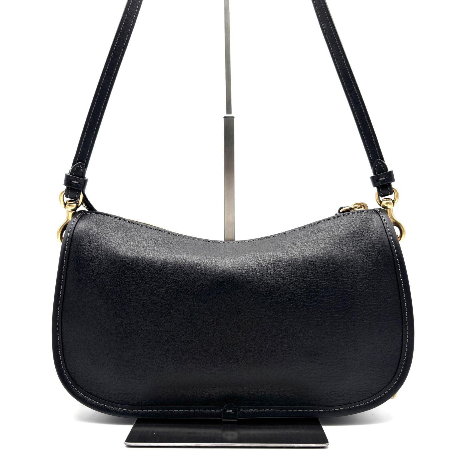 Coach Waverly 3 Way Black Leather Crossbody Bag Chain Auth From Japan