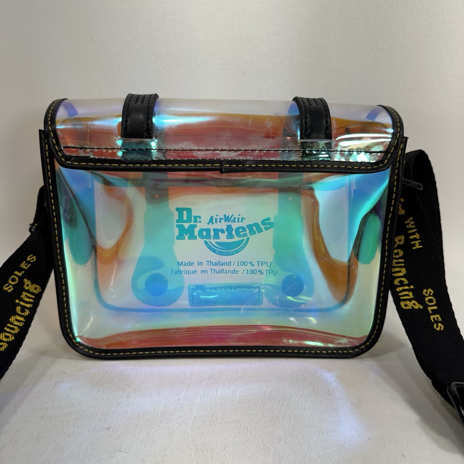 Dr. Martens 7 Inch Mini Transparent Iridescent TPU Satchel Crossbody Bag