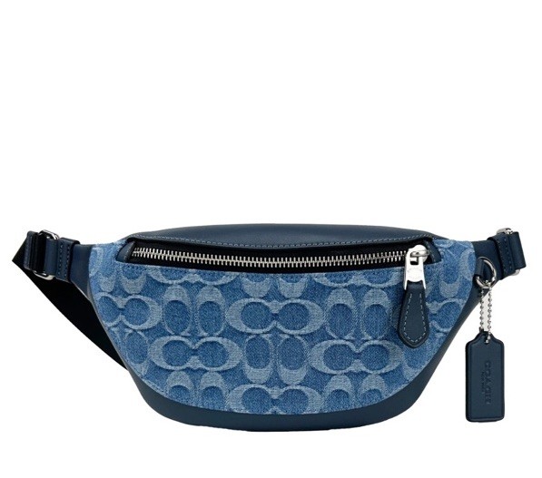 Authentic Coach Warren Mini Signature Denim Fanny Belt Bag