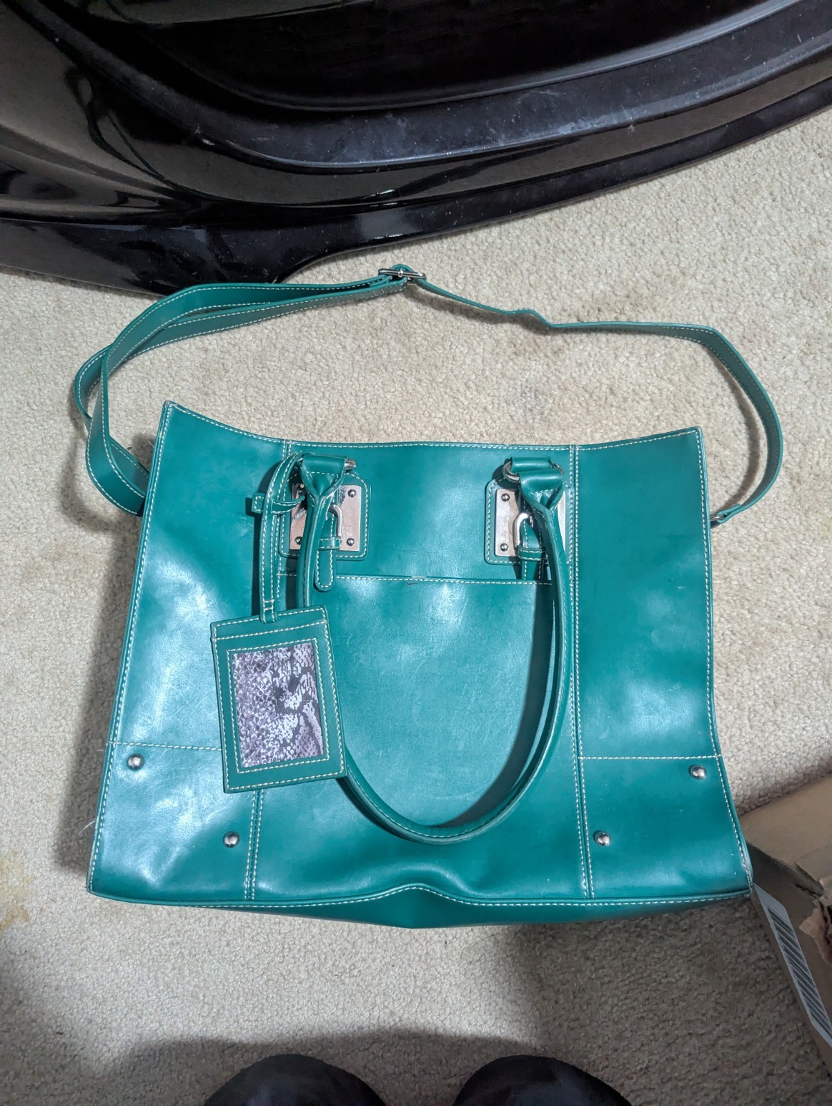 Wilson Leather Green Large Tote Satchel Shoulder Bag Crossbody