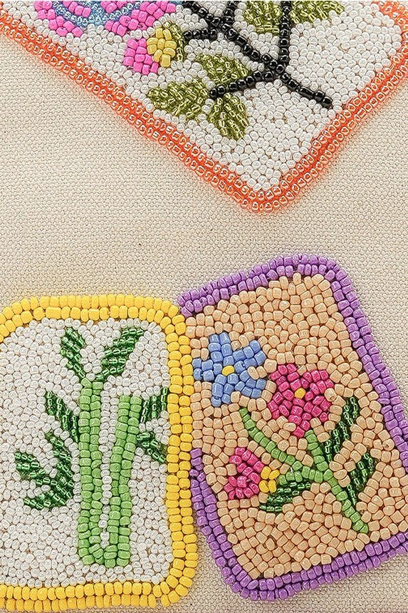 Mahjong Sail Hand-Beaded Small Boat Tote
