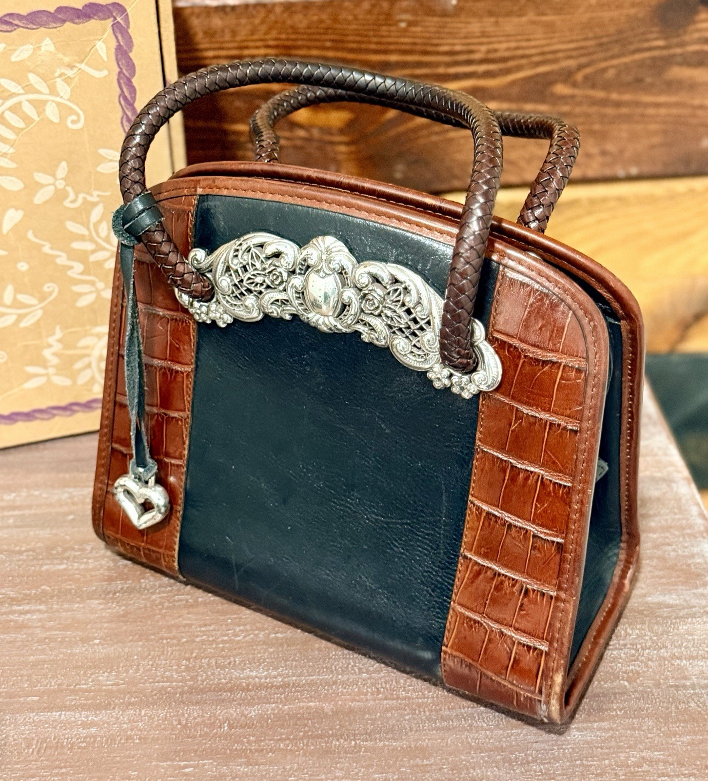 Brighton Phoebe H20099 Leather Handbag Set Box Coin Purse Phone Case EUC