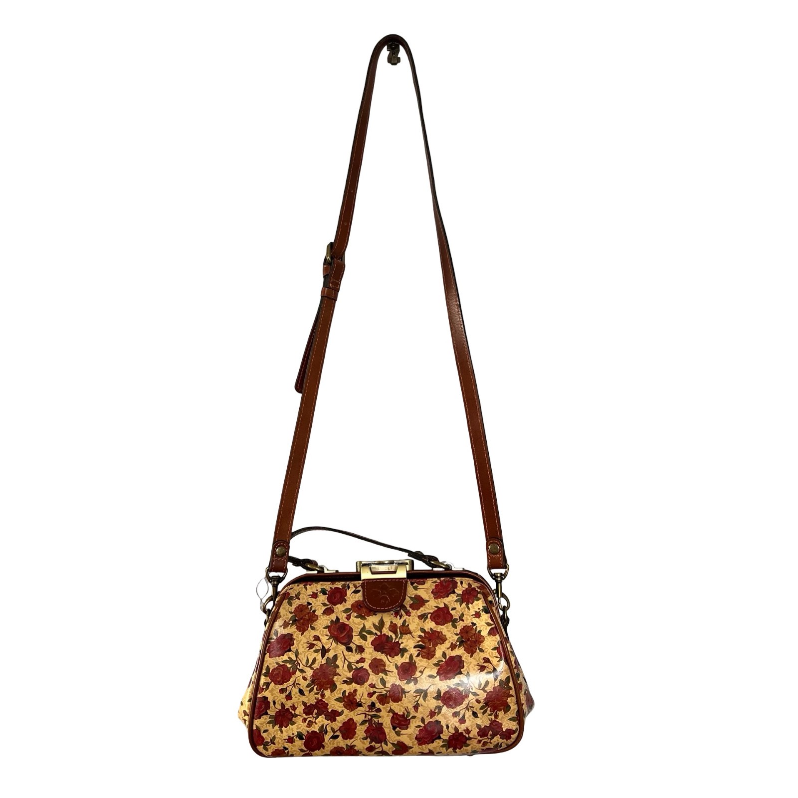 NWT Retired Patricia Nash Gracchi Satchel Bag – Crossbody -Tan Rosso Fiore Color