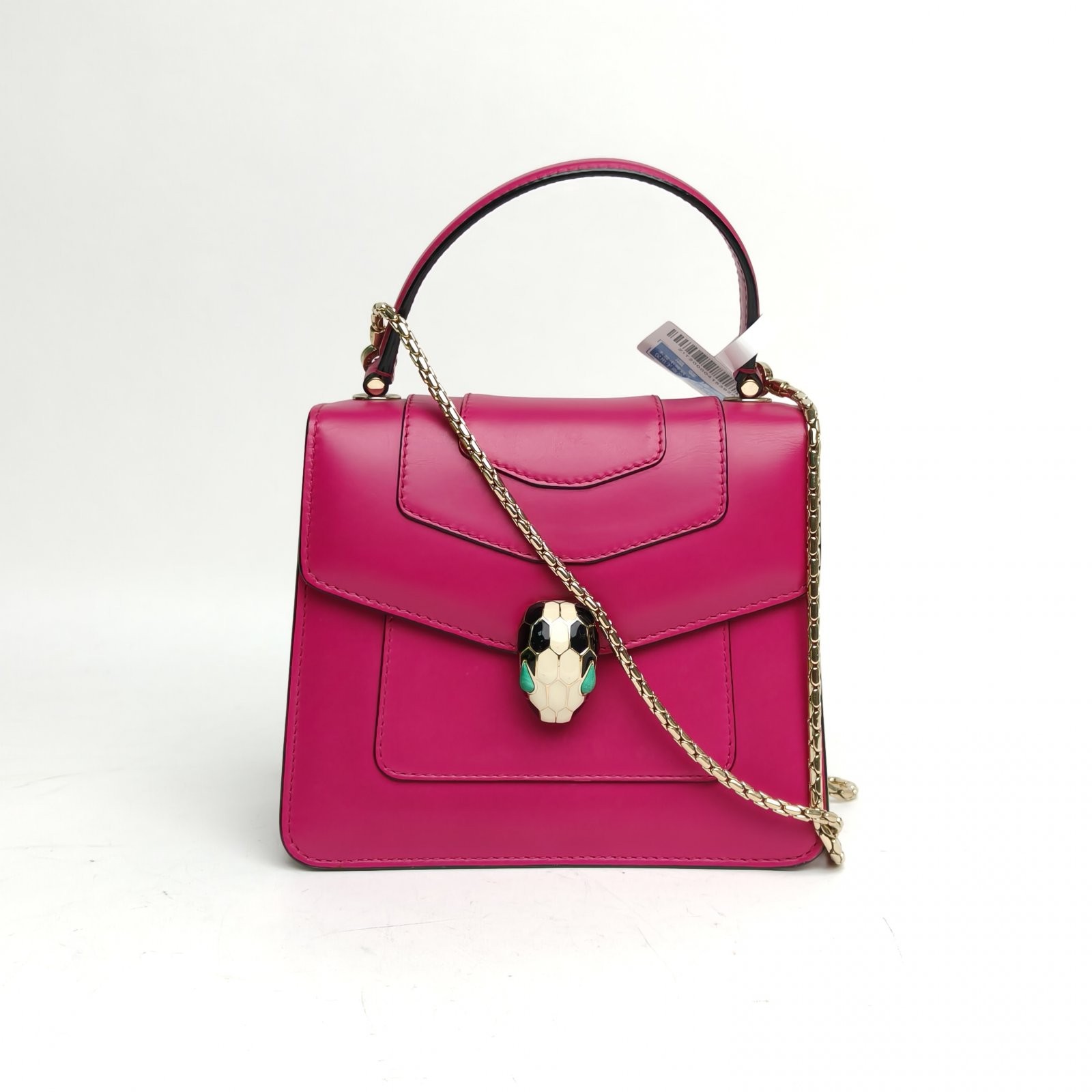 BVLGARI Serpenti Forever Accordion Mini 18cm Purple Calfskin Crossbody Bag