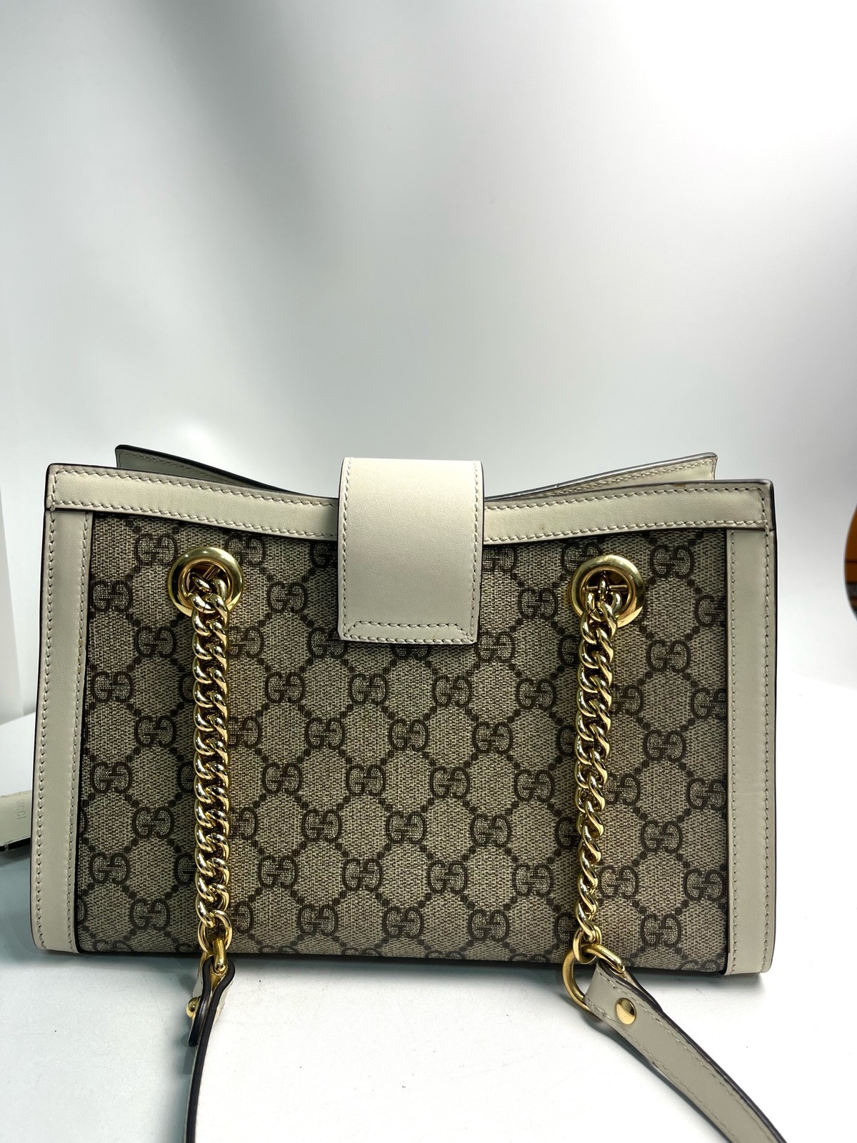 Gucci Padlock Normal Beige White GG Canvas Shoulder Crossbody Bag Duty Paid