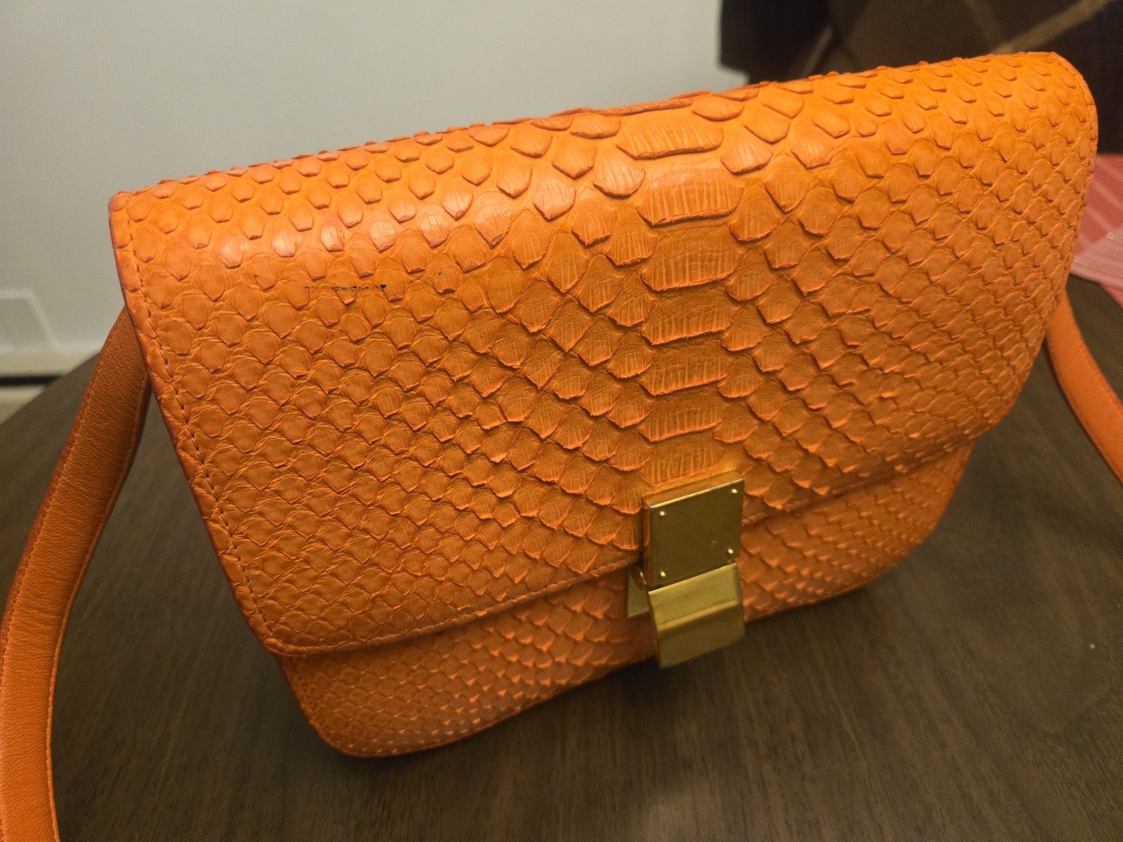 Celine Snake Skin Python Shoulder Bag Medium