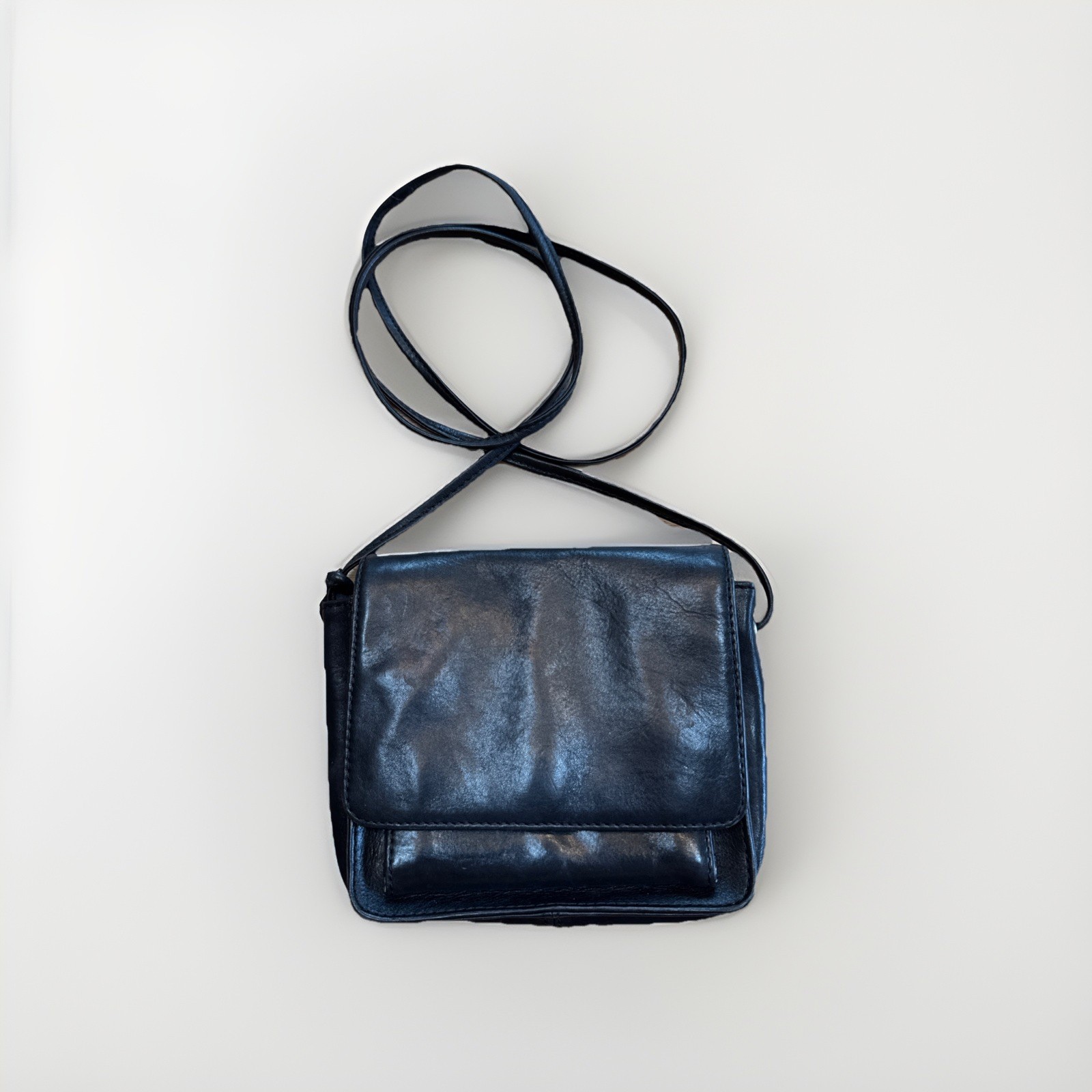 Hobo International Black Crossbody Mini Bag Leather Travel Purse FLAW