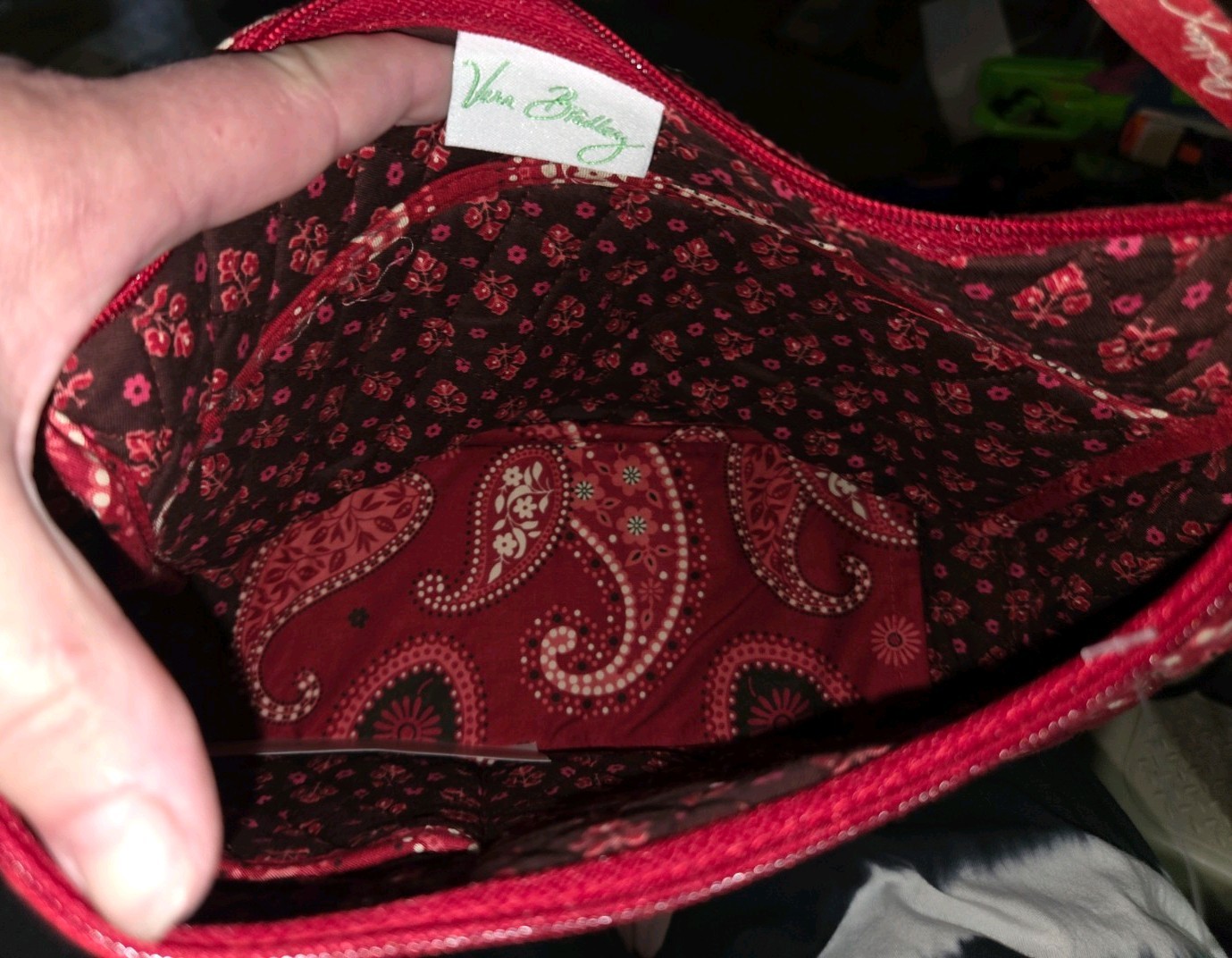 NEW VERA BRADLEY Mesa Red Purse Shoulder Bag Paisley Tote CHARITY