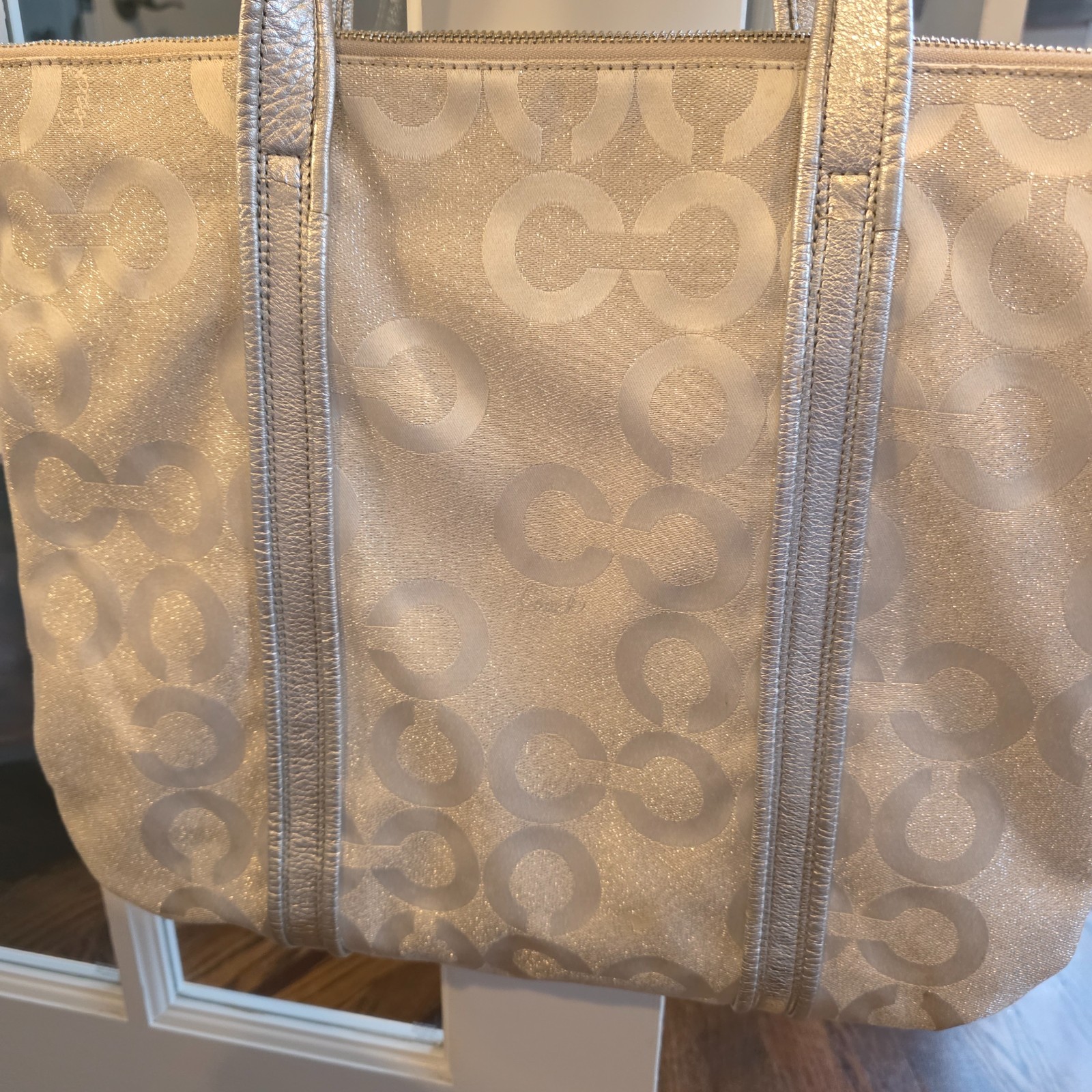 Coach Tote Bag – Silver – 1st Edition Poppy Handbag – AUTHENTIC