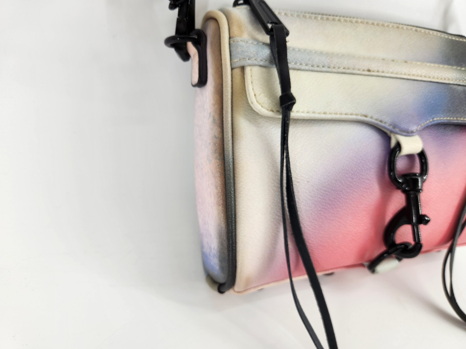Rebecca Minkoff Mini MAC Convertible Crossbody Bag Pink Blue Graffiti