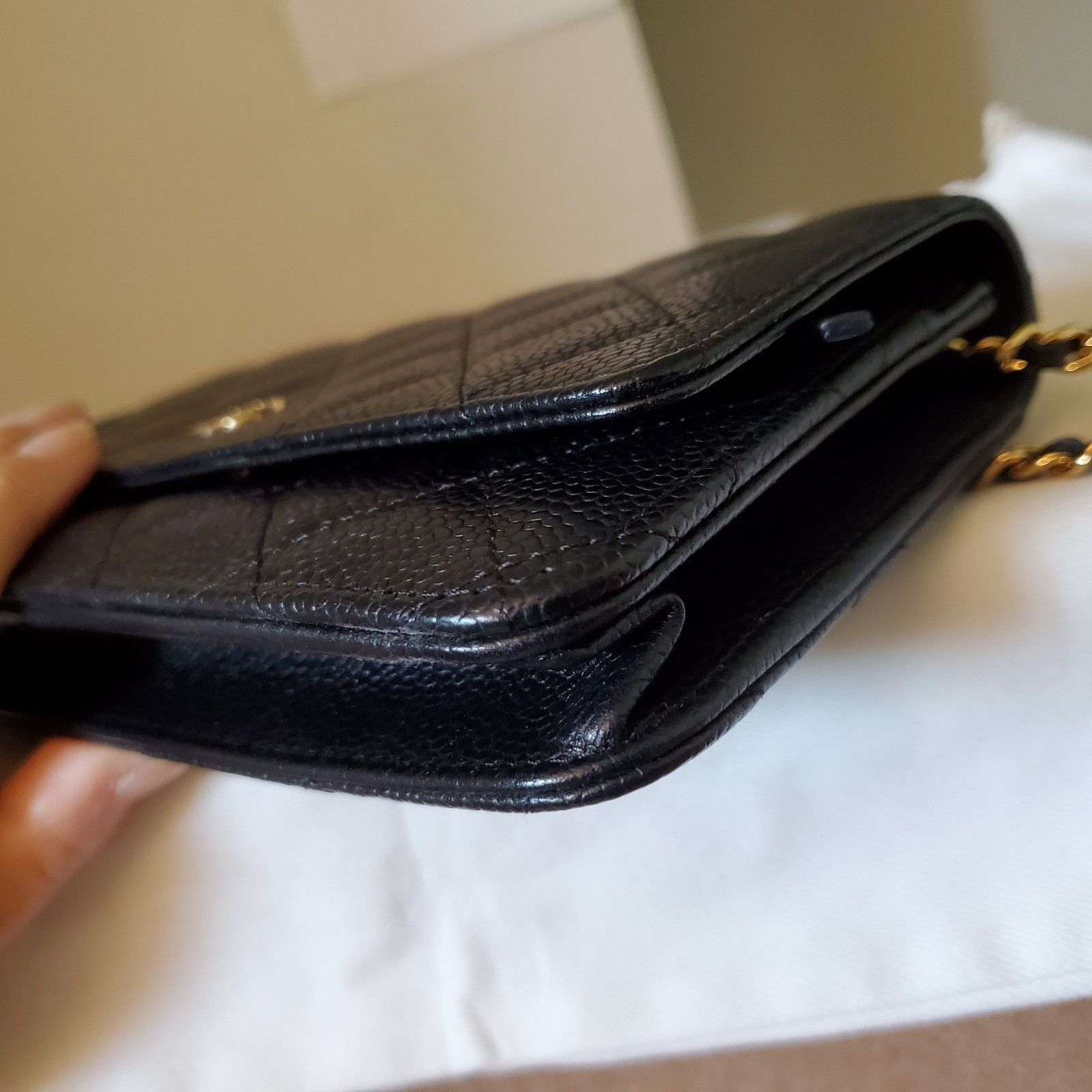 Chanel Classic Wallet On Chain Black caviar Gold Hw Crossbody Bag No Offer