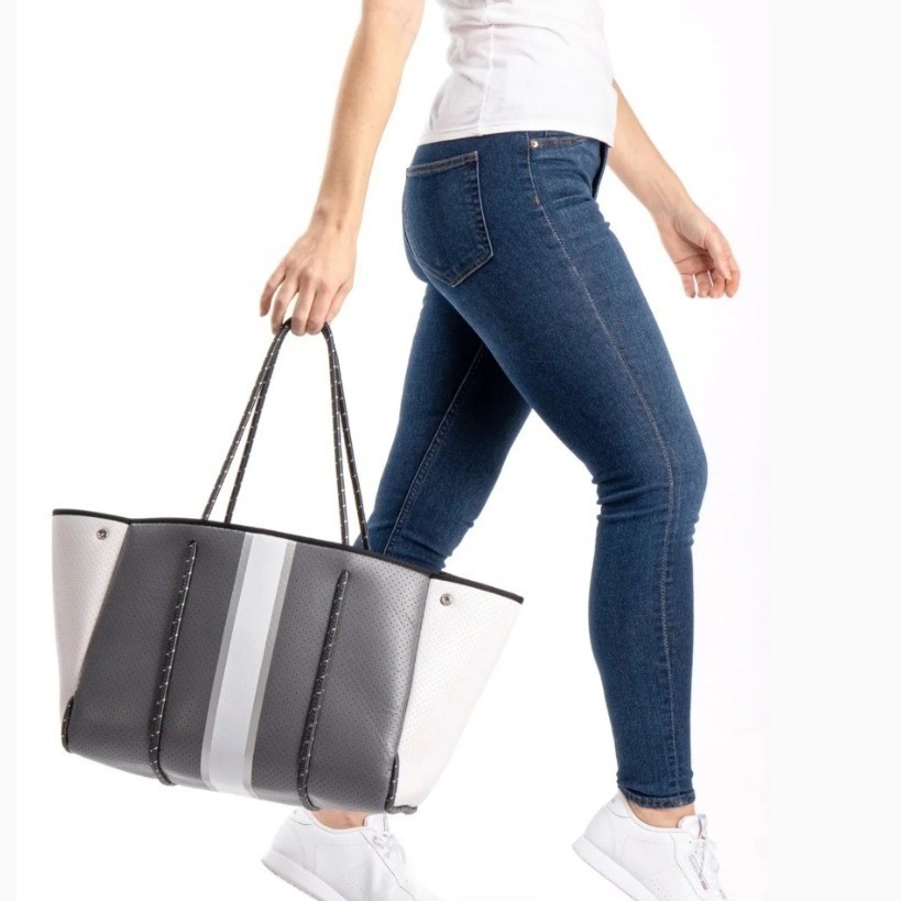 Haute Shore Greyson Femme Large Grey White Silver Tote NWT