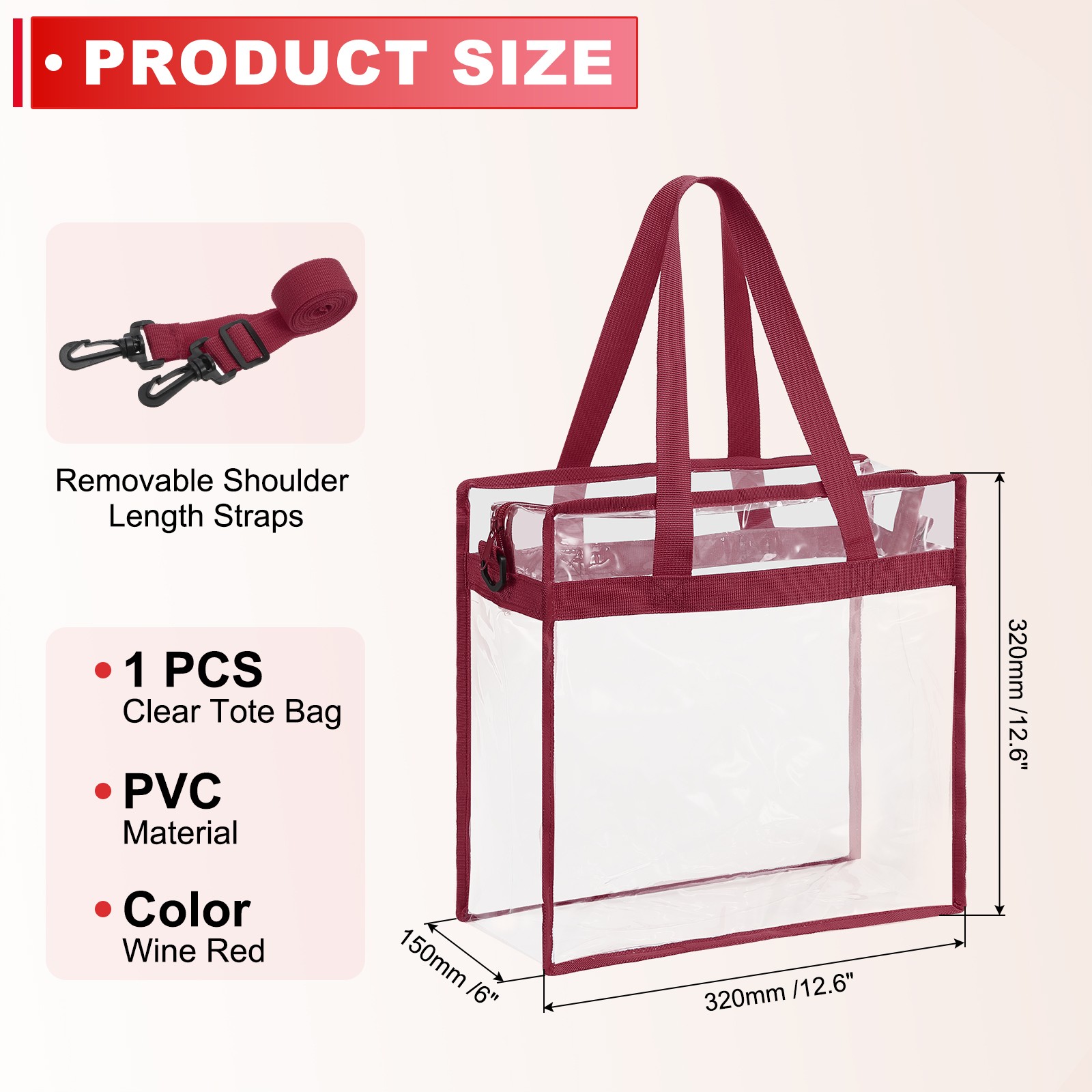1Pcs 13″ x 6″ x 13″, Waterproof Closure Crossbody Shoulder Bag (Wine Red)