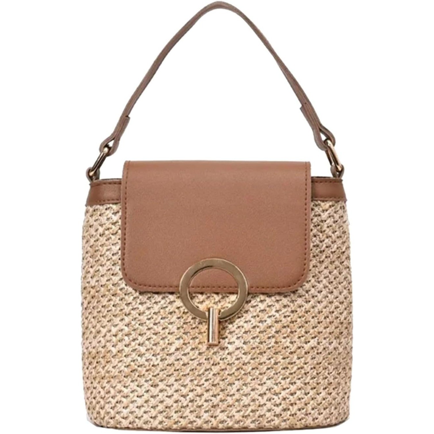 Women Crossbody Bag Medium Straw Beach Shoulder Bag Stylish Woven Bags
