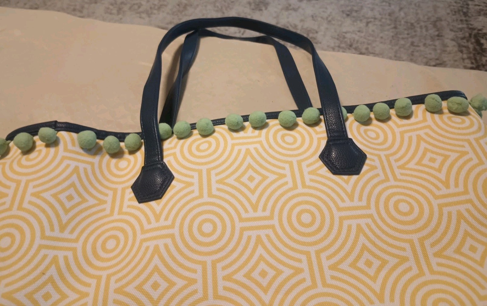 JONATHAN ADLER Clinique~Large Tote Bag~ Beach/Travel/ Carry On/ Gym Yellow