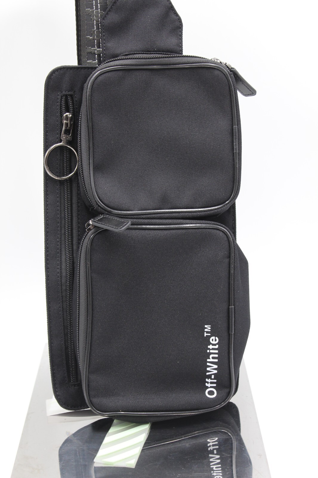 New Off-White’s Cordura Logo Print Cross-Body Bag – Print Black NWT