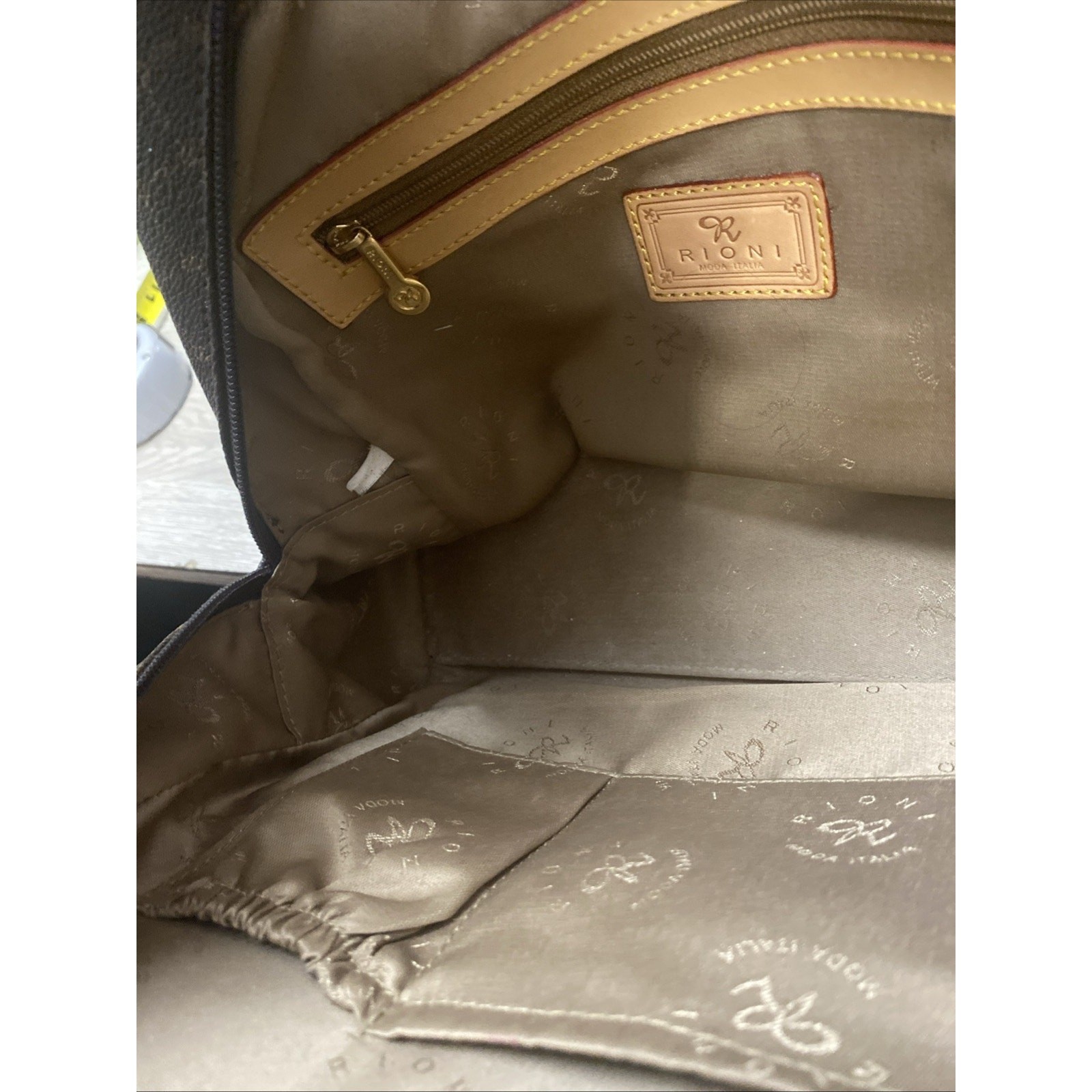Rioni Signature Brown Collection Satchel / Doctor Bag Style Purse