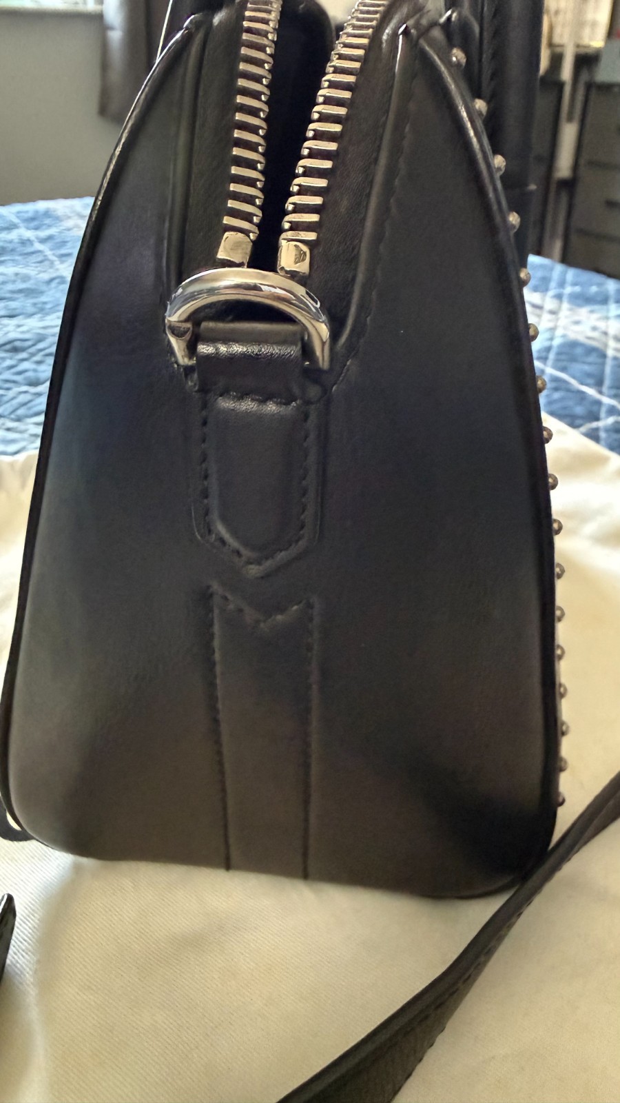 Givenchy Antigona Mini Studded Top-Handle Black Leather