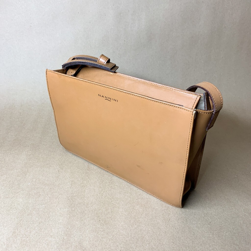 Vintage Nannini Brown Leather Shoulder Bag/Purse Made in Italy
