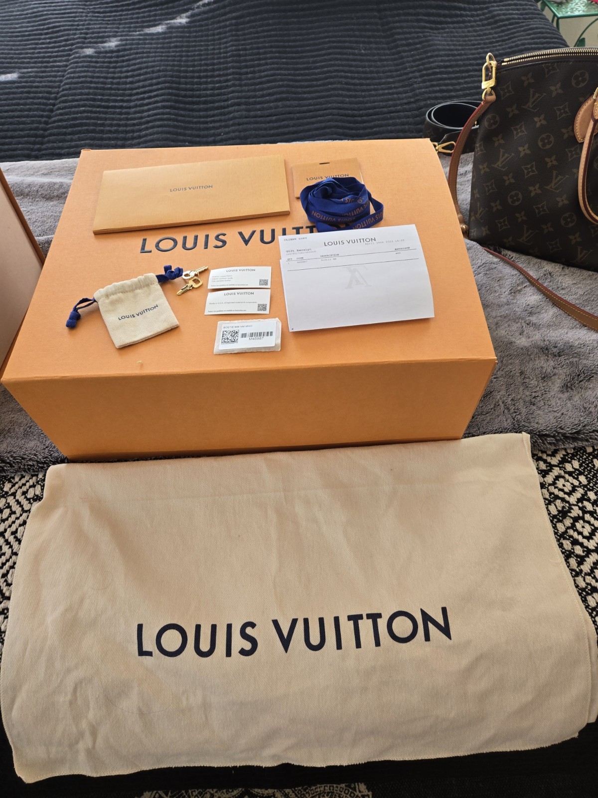 Louis Vuitton Monogram Satchel Top Handle Zip Bag Detachable Strap Box