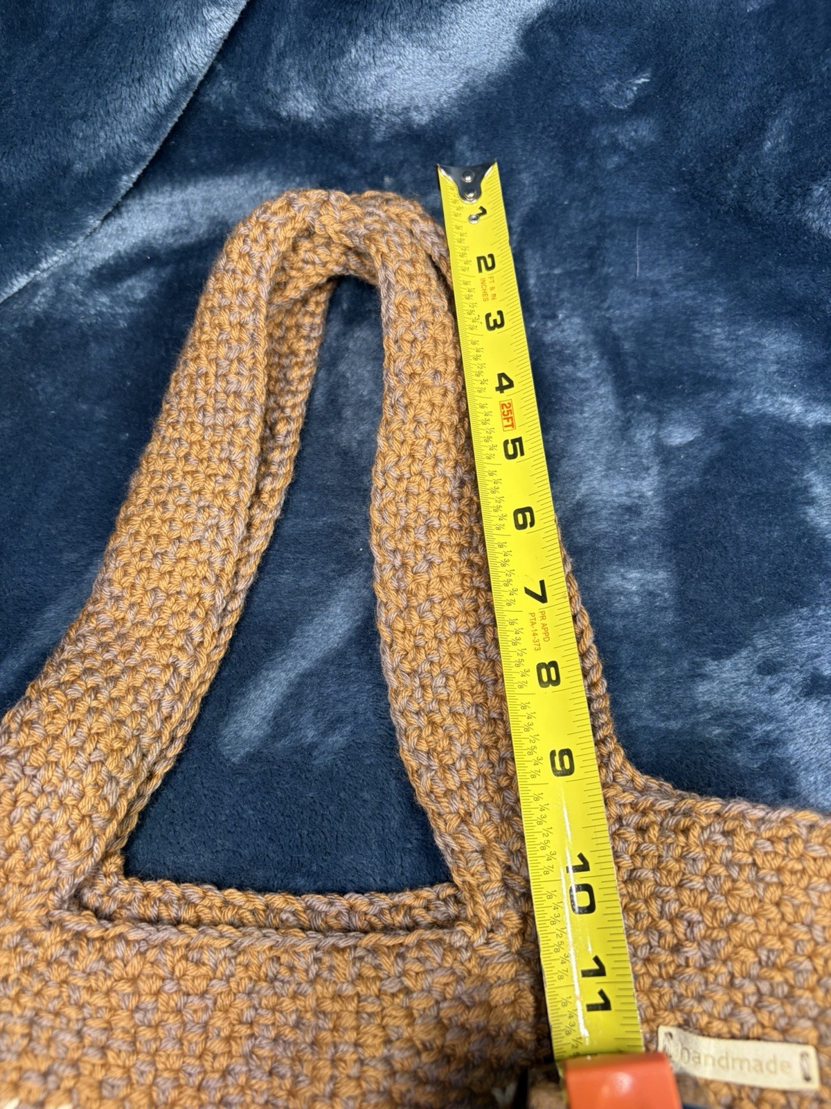 Handmade Crochet/knitted Shoulder Bag Browns, Cream, And Orange