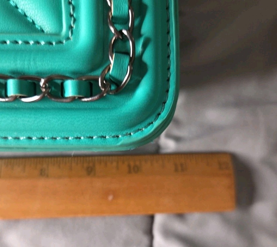 Badgley Mischka Crossbody Bag W/Frame & Chain On Front BM-4142 Green NIP