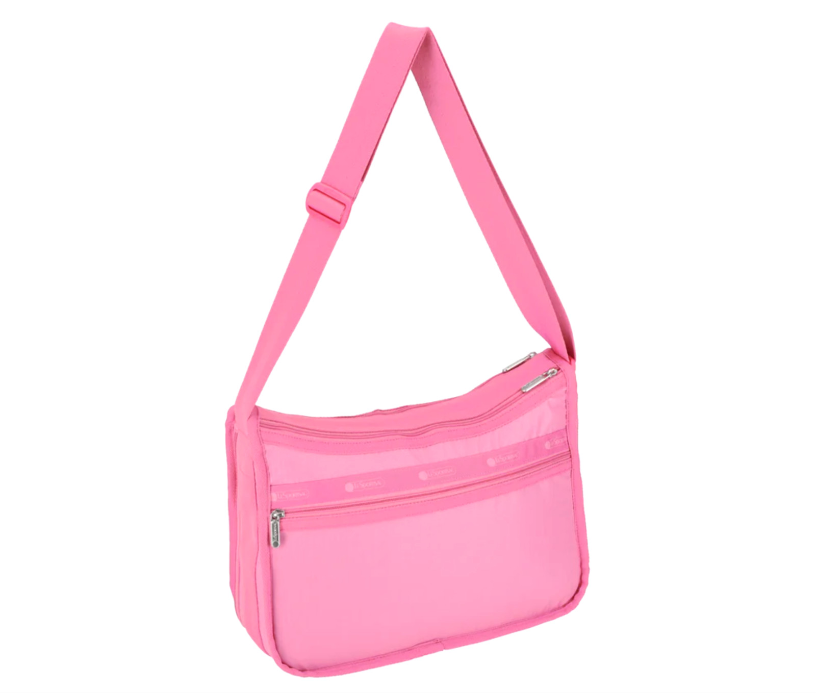 LeSportsac Fuchsia Deluxe Everyday Crossbody Bag, Tropical Tonal Pink Lemonade