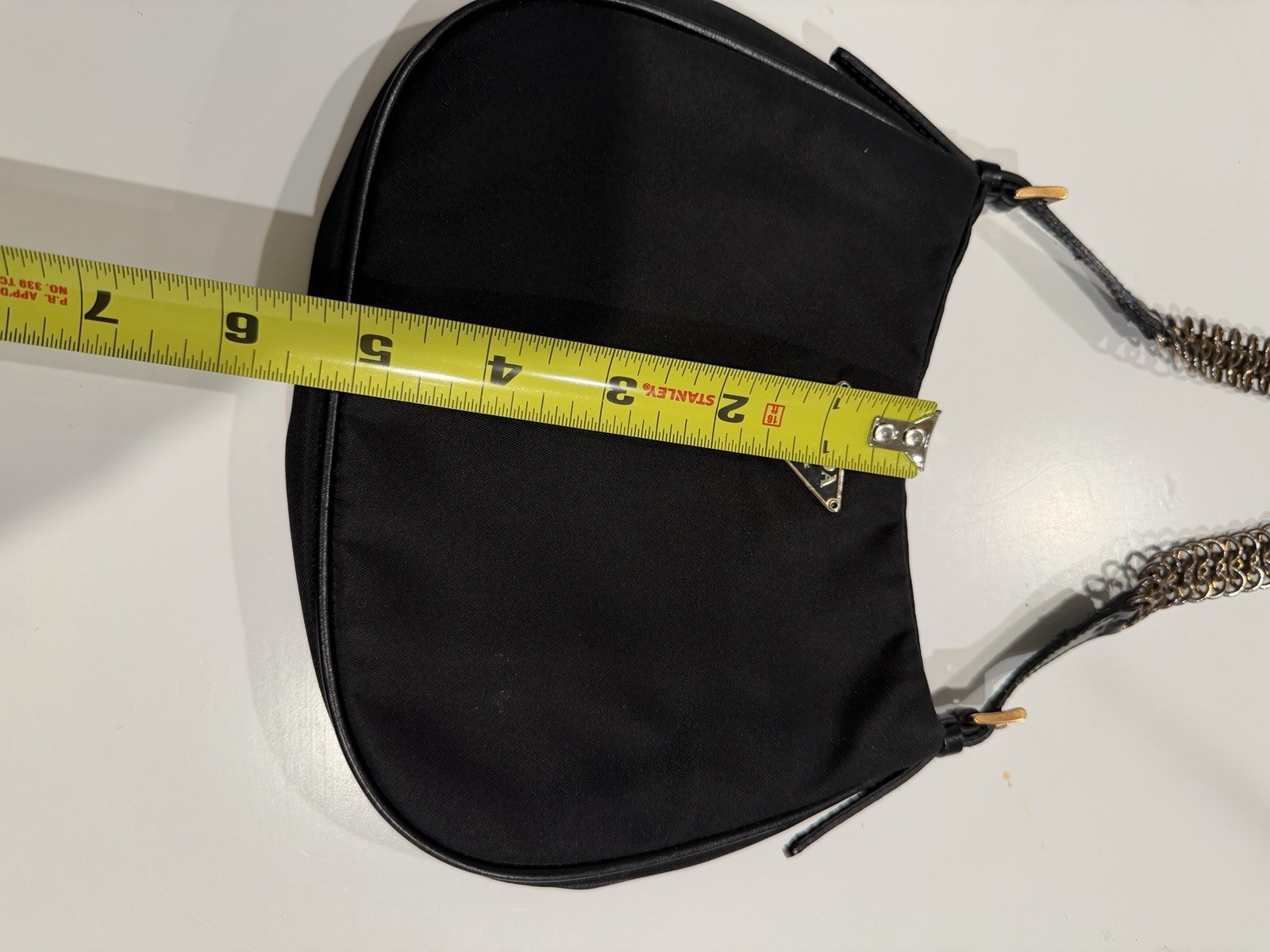 Gently used Prada Cleo handbag, Black in Polyester $