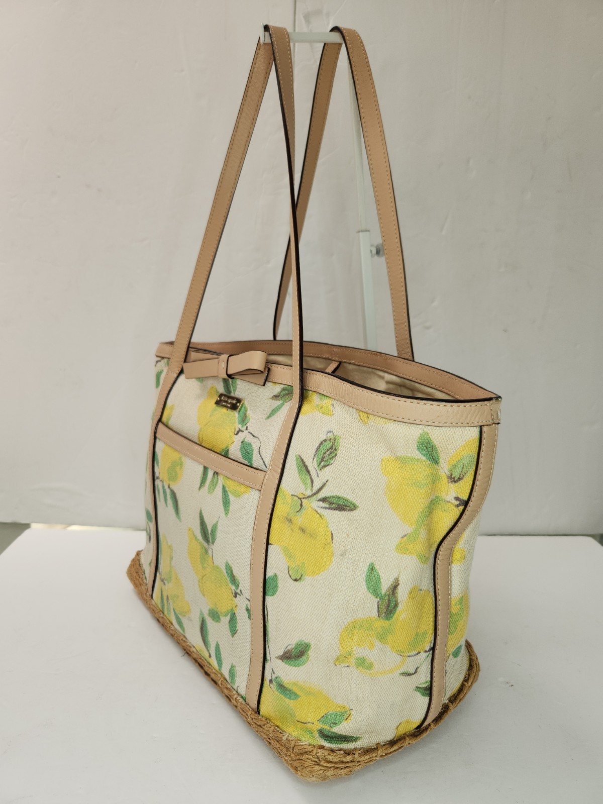 KATE SPADE Lemon Painterly Capri Espadrille Francis Large Tote Bag RARE
