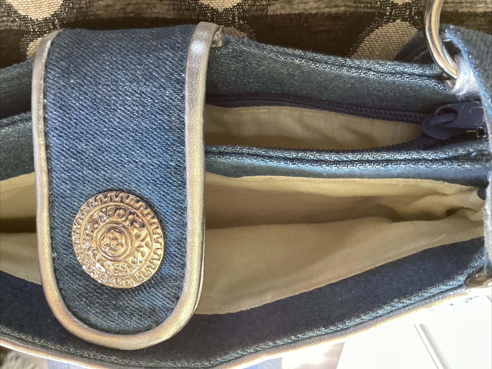 Vtg. Warren Reed Women’s Denim/ Silver Faux Leather