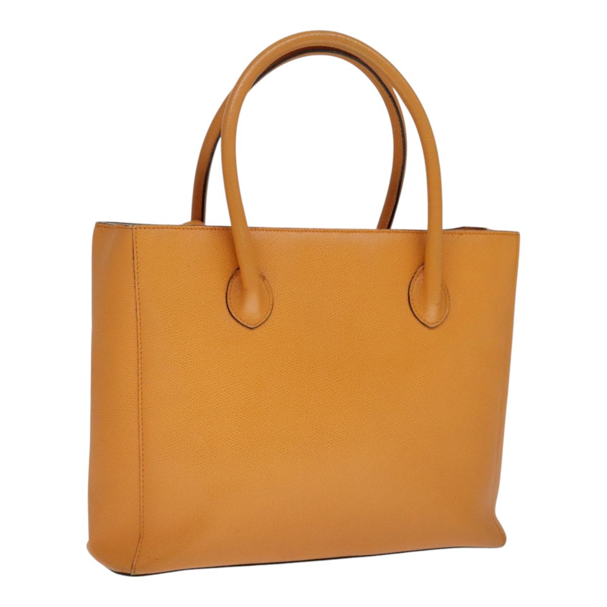 CELINE Tote Bag Leather Orange Auth bs21751
