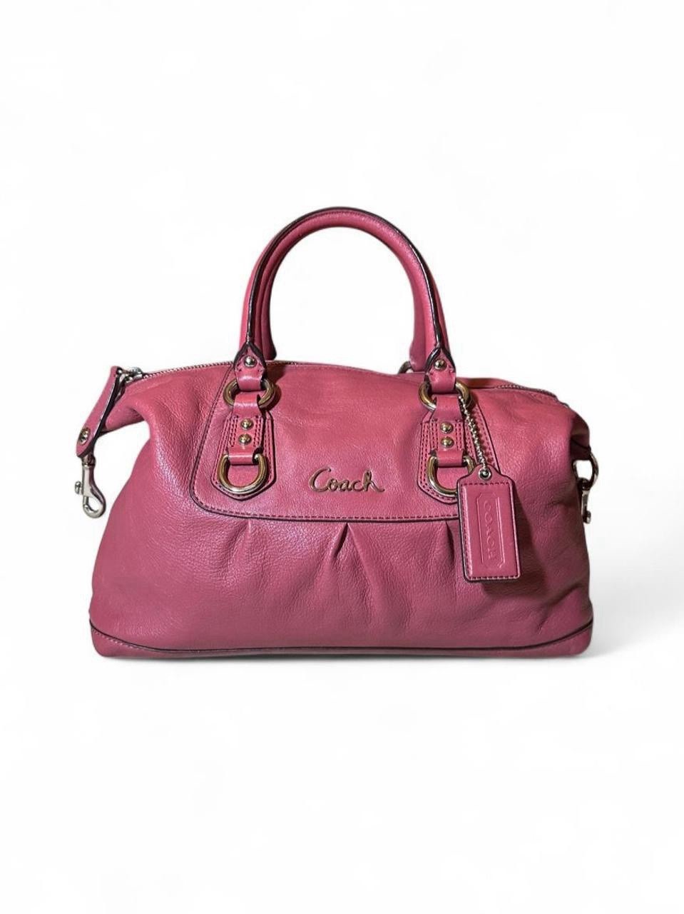 Coach Ashley Satchel Ginger Beet Pink Leather Handbag Purse Y2K Coquette Glam