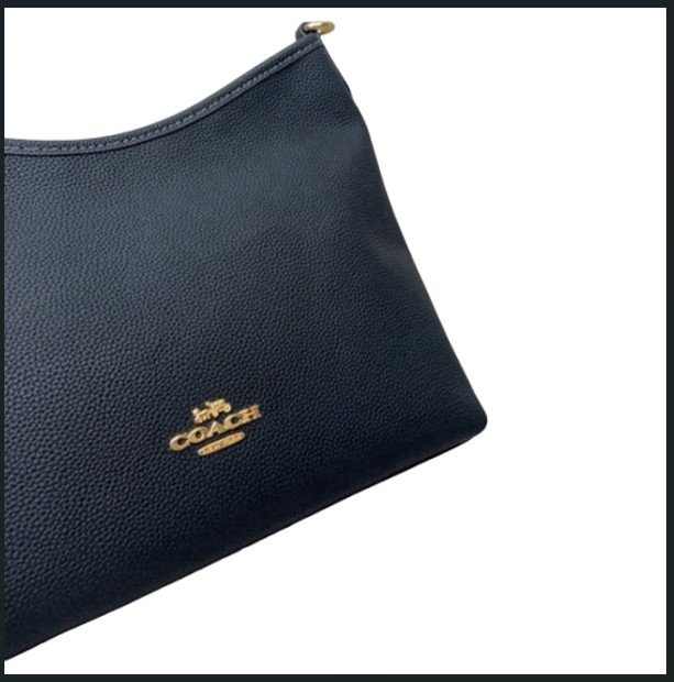 COACH CR148 Laurel Shoulder Bag Soft Pebble Leather Black Outlet New