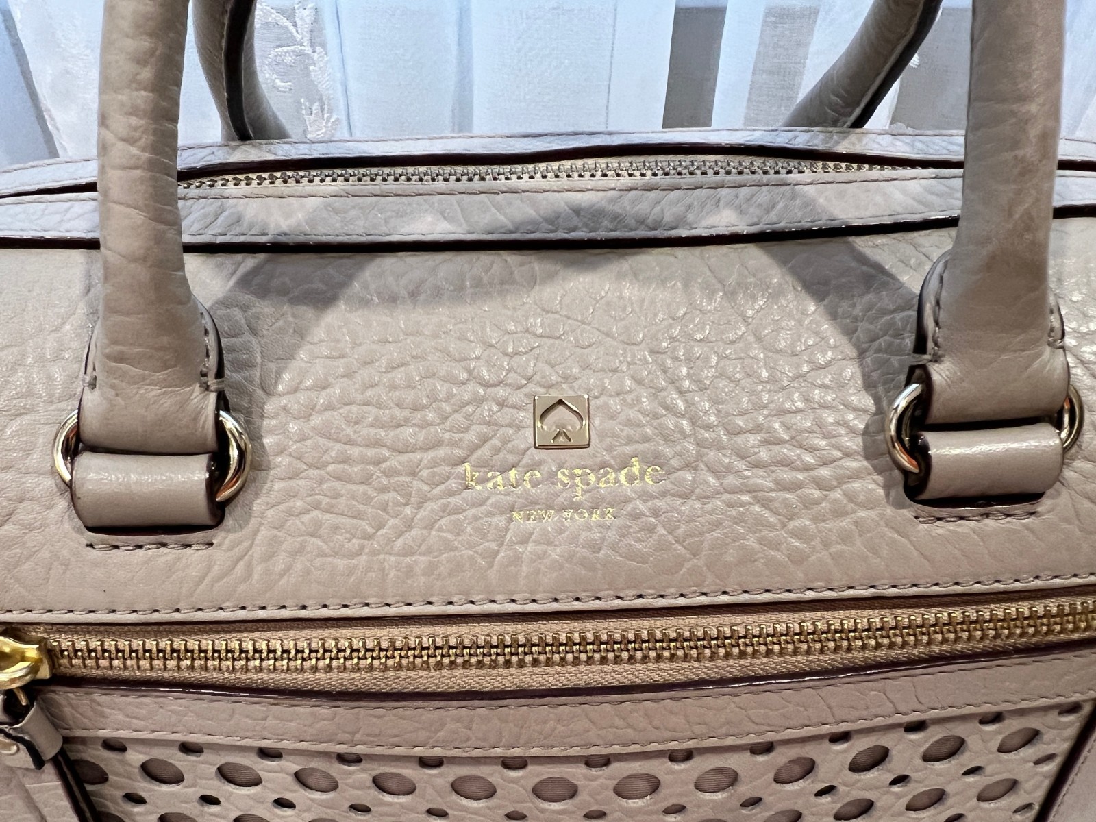 Kate Spade Perri Lane Bubbles Leather Crossbody Bag Taupe