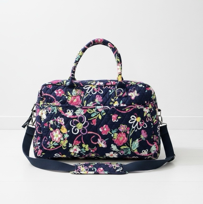Vera Bradley Grand Traveler Travel Bag Retired Ribbons Floral Shoulder Duffel