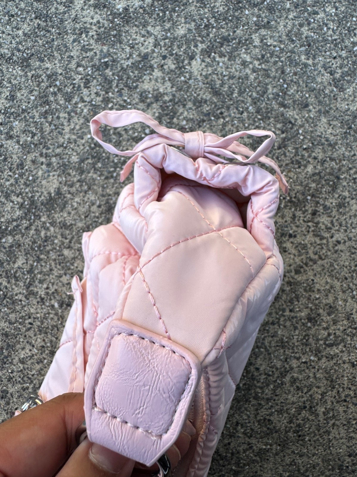Cider Bowknot Quilted Shoulder Bag Pink Y2K Aesthetic