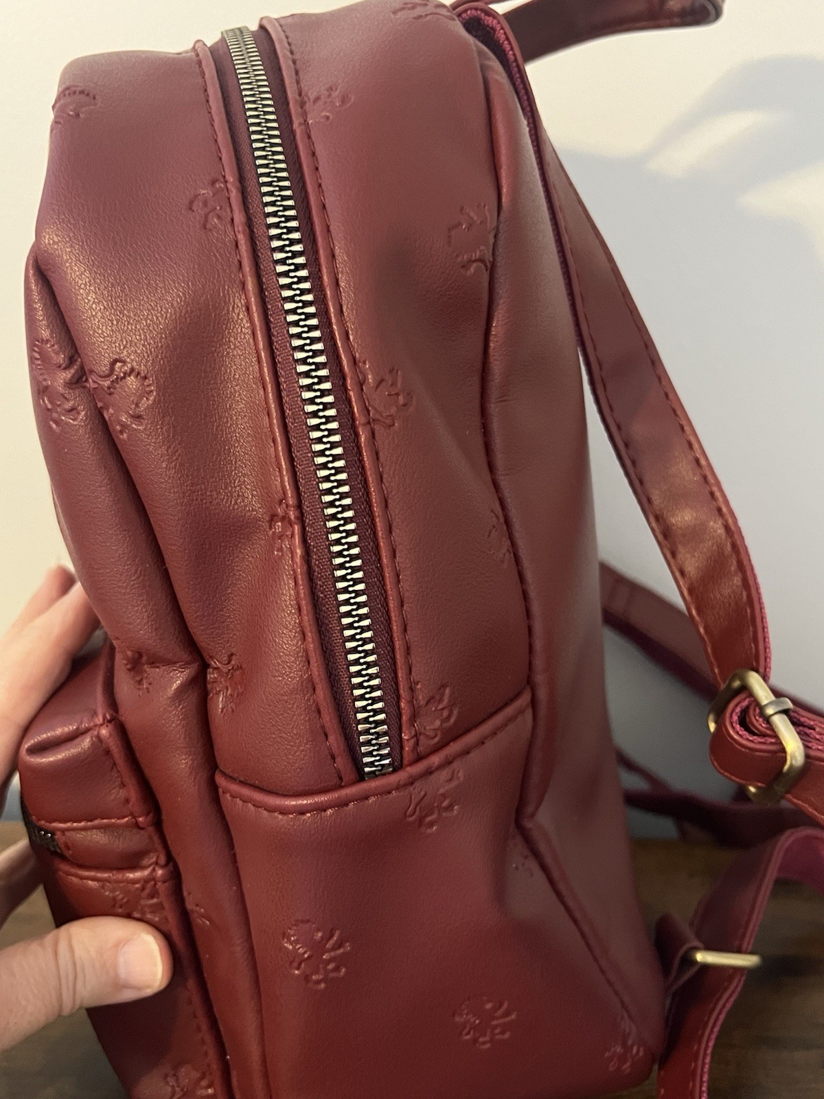 Harry Potter Gryffindor Mini Backpack 100% PU Leather Burgundy BioWorld