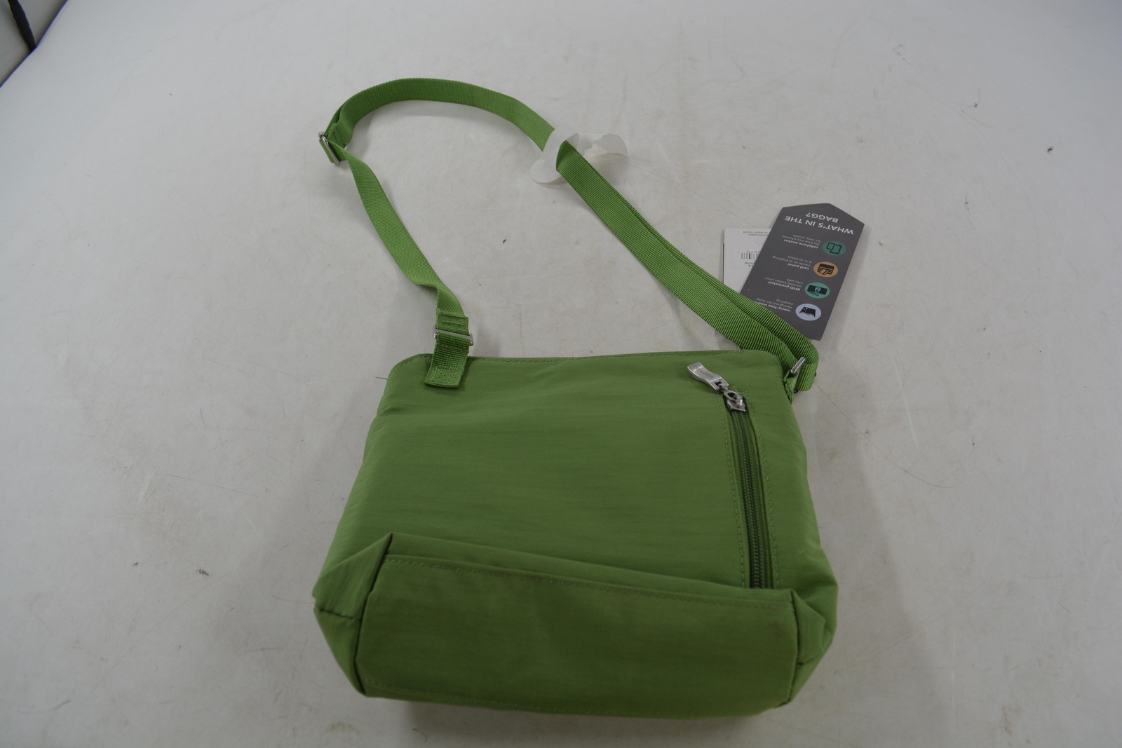 Baggallini Pocket Crossbody Bag Womens Small Green Nylon RFID Pouch Travel Zip