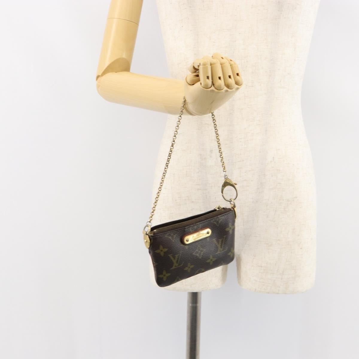 LOUIS VUITTON Monogram Chain Pochette Mila PM Accessory Pouch M60094 Auth 149211
