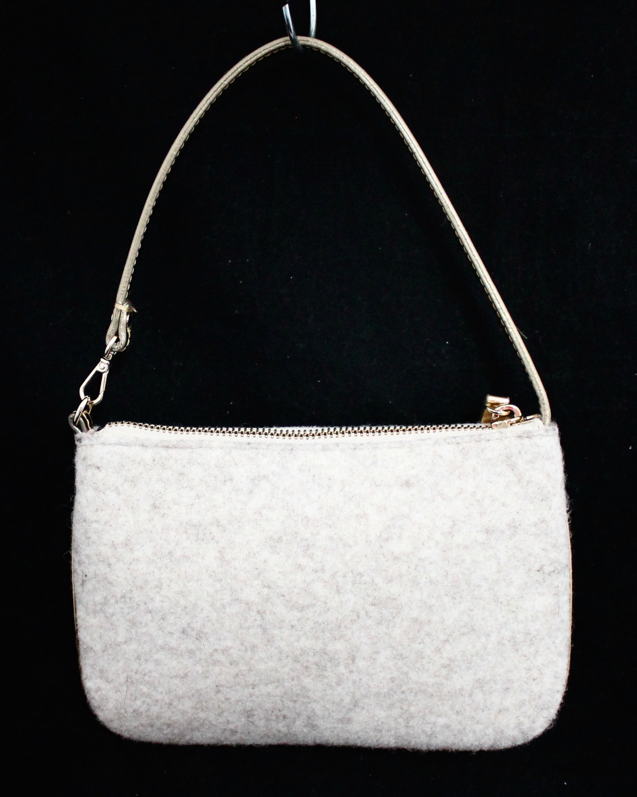 KATE SPADE Beige Frosted Felt Wristlet in Oatmeal & Gold WKRU3463